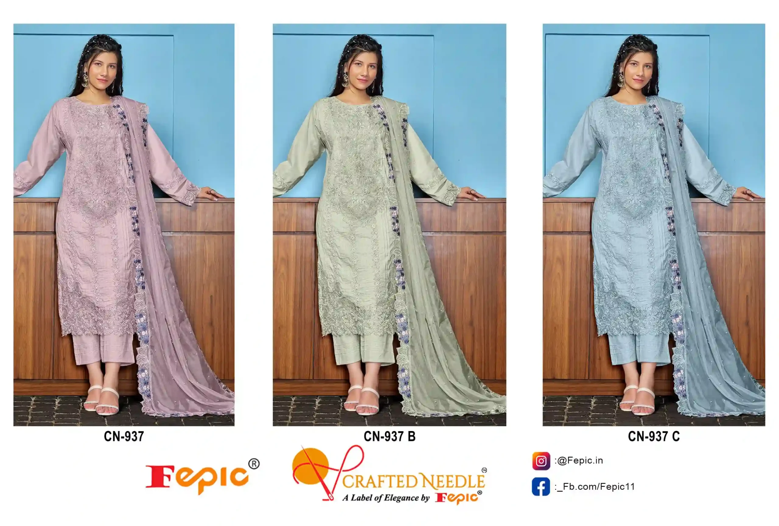Fepic Cn 937 Cambric Embroidered Wholesale Pakistani Readymade Salwar Suit Catalog — Wholesale Pakistani Suits, MPA wholesale from Surat — view 5